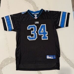 Reebok NFL Detroit Lions Football Kevin Jones #34 Jersey Youth Size XL Black